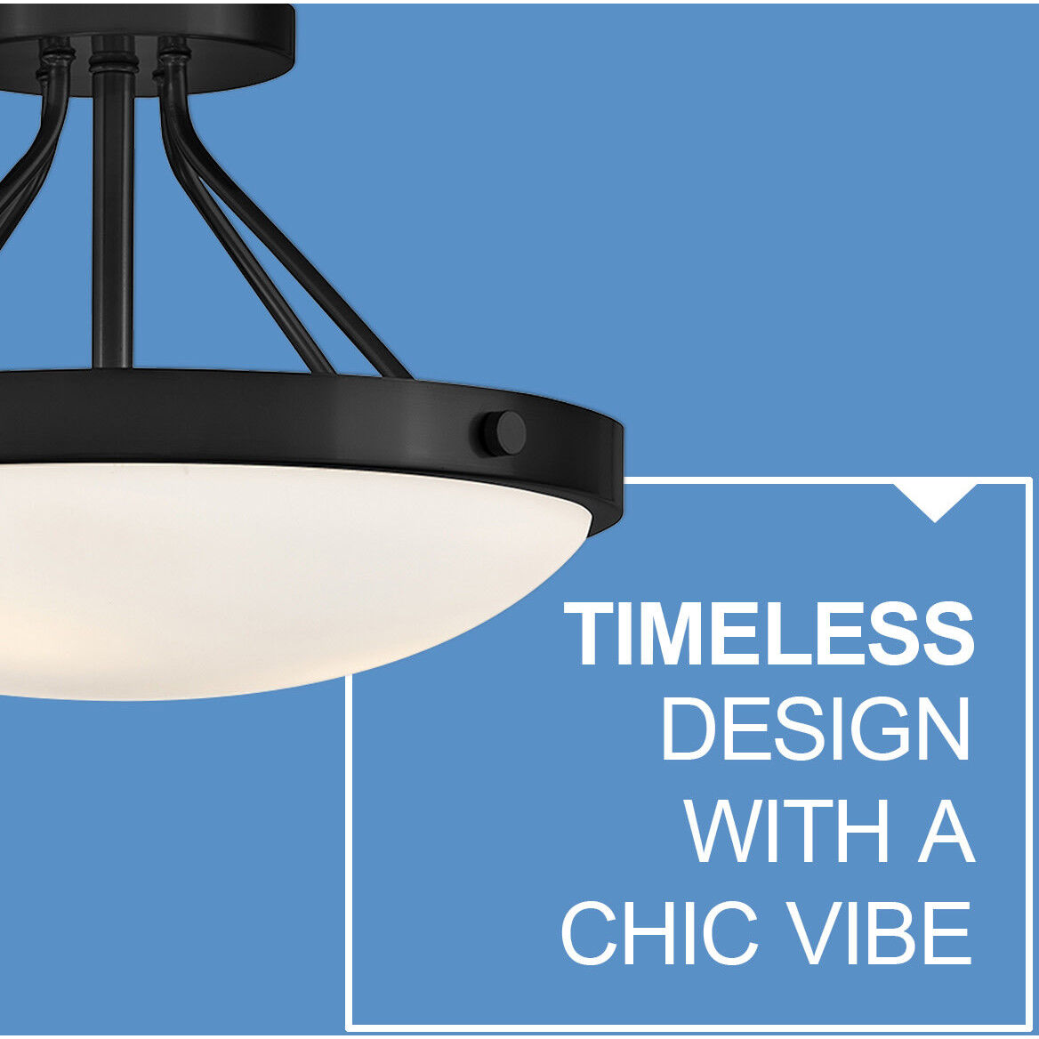 Gus 3 Light 14.5 inch Black Semi-Flush Mount Ceiling Light, Medium