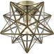 Moravian Star 1 Light 10 inch Antique Brass with Clear Flush Mount Ceiling Light