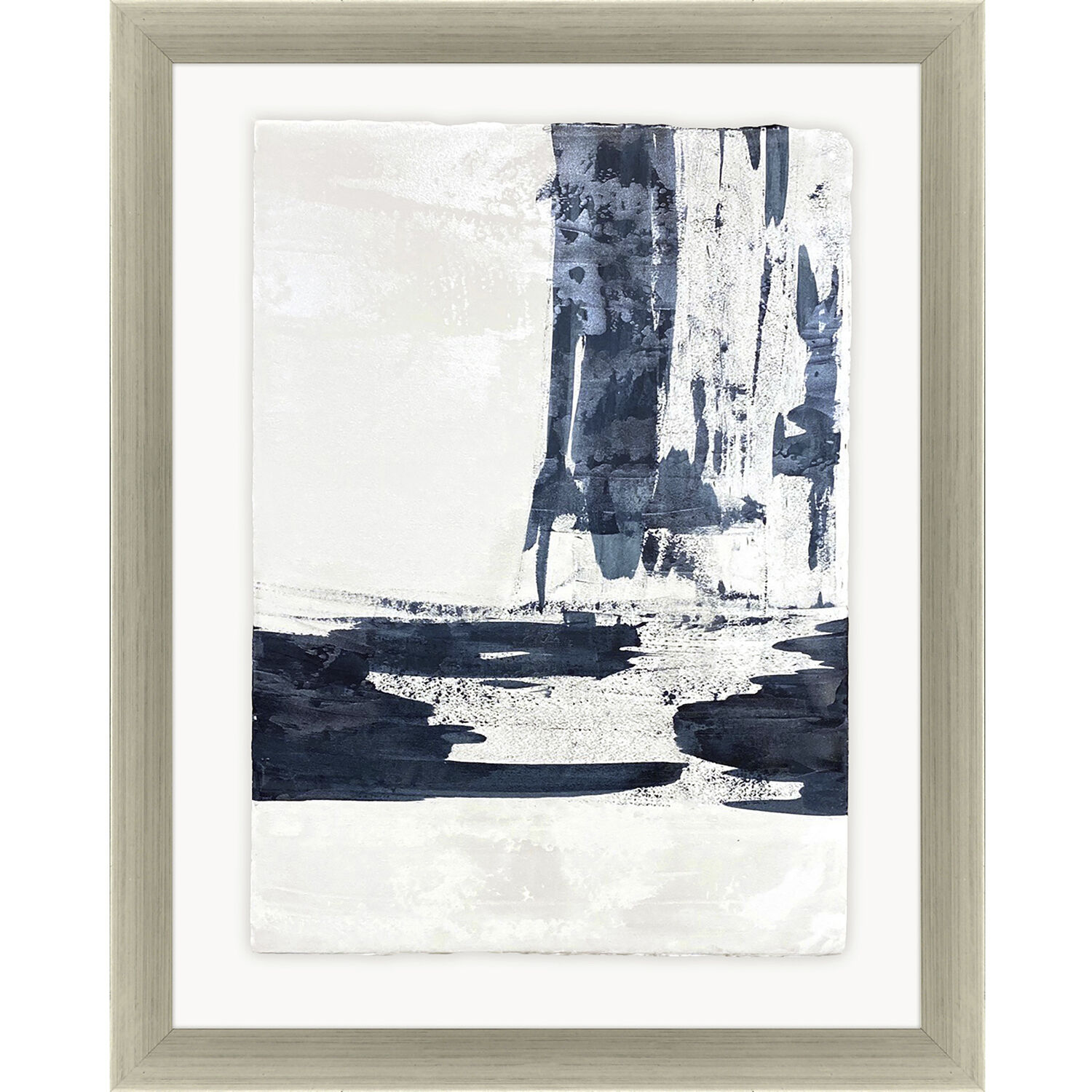 Windstorm Blue and White and Metallic Framed Art, The Studio