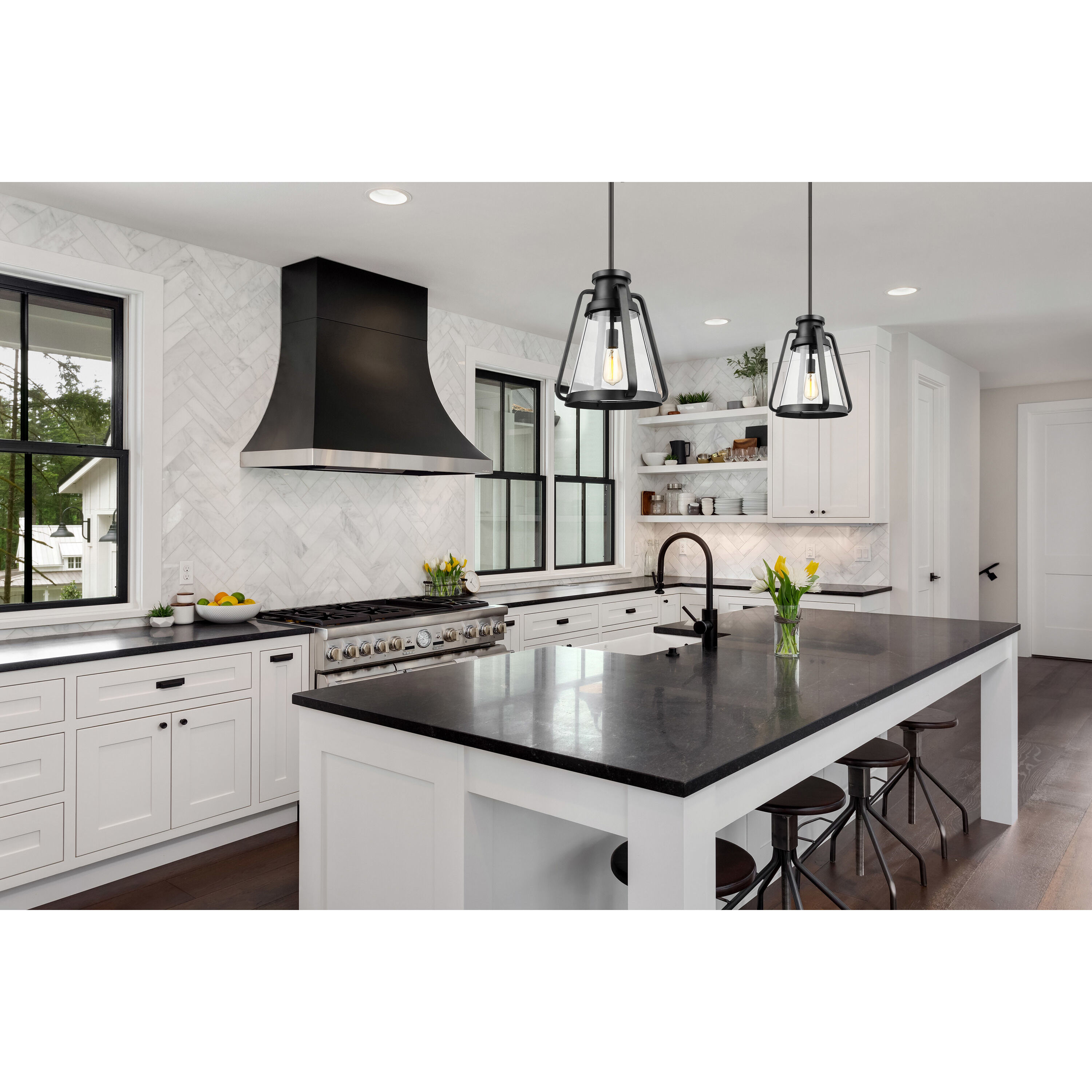 Everett 1 Light 14 inch Matte Black Pendant Ceiling Light