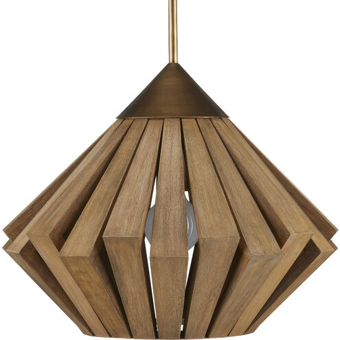 Plunge 1 Light 18 inch Brass and Toffee Pendant Ceiling Light
