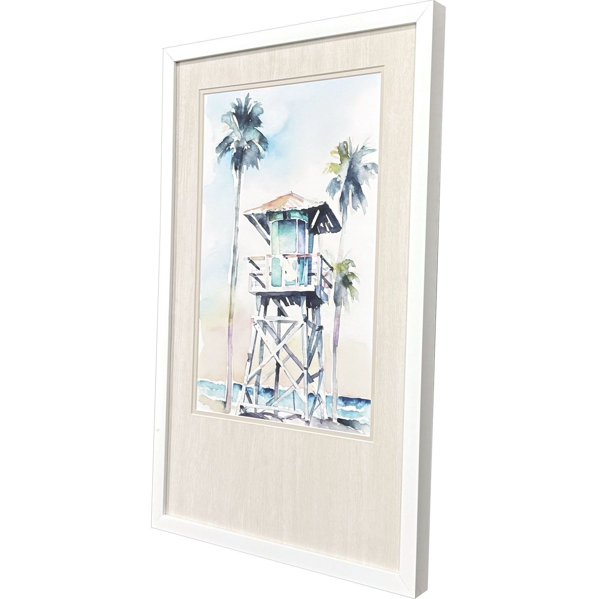 Boho Beachy Blue and Green and Gray Framed Art, Propac