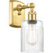 Ballston Hadley LED 4.5 inch Satin Gold Sconce Wall Light in Clear Glass, Ballston
