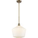 Ballston Cindyrella LED 12 inch Brushed Brass Mini Pendant Ceiling Light in Matte White Glass