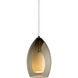 Fire 1 Light 12 Satin Nickel Low-Voltage Pendant Ceiling Light in FreeJack, Smoke Glass