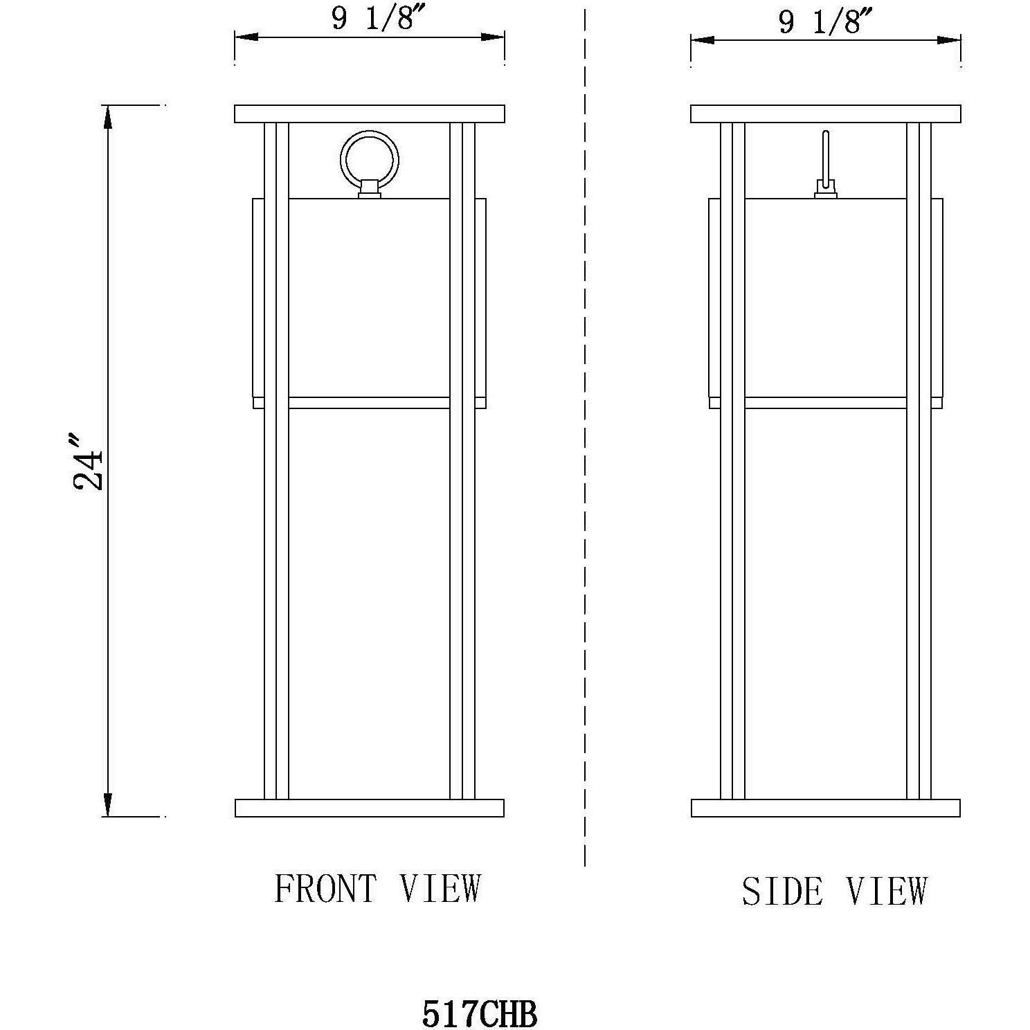 Luca LED 9.25 inch Black Outdoor Chain Mount Ceiling Fixture