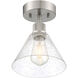 Port Nine LED 8 inch Brushed Steel Semi-Flush Ceiling Light