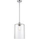 Ballston Large Cobbleskill 1 Light 9 inch Polished Chrome Pendant Ceiling Light in Clear Glass, Ballston