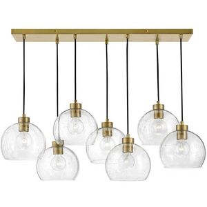 Rumi LED 40 inch Lacquered Brass Pendant Ceiling Light, Linear