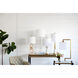 Dual-Bend Hanging Arm 25.2 inch 60 watt Gold/White Table Lamp Portable Light