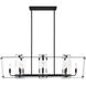 Everett 8 Light 44 inch Matte Black Linear Chandelier Ceiling Light