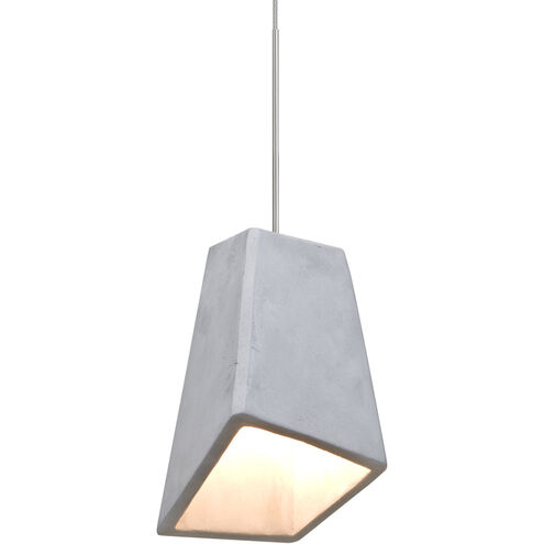 Skip LED Satin Nickel Cord Pendant Ceiling Light in Natural Concrete