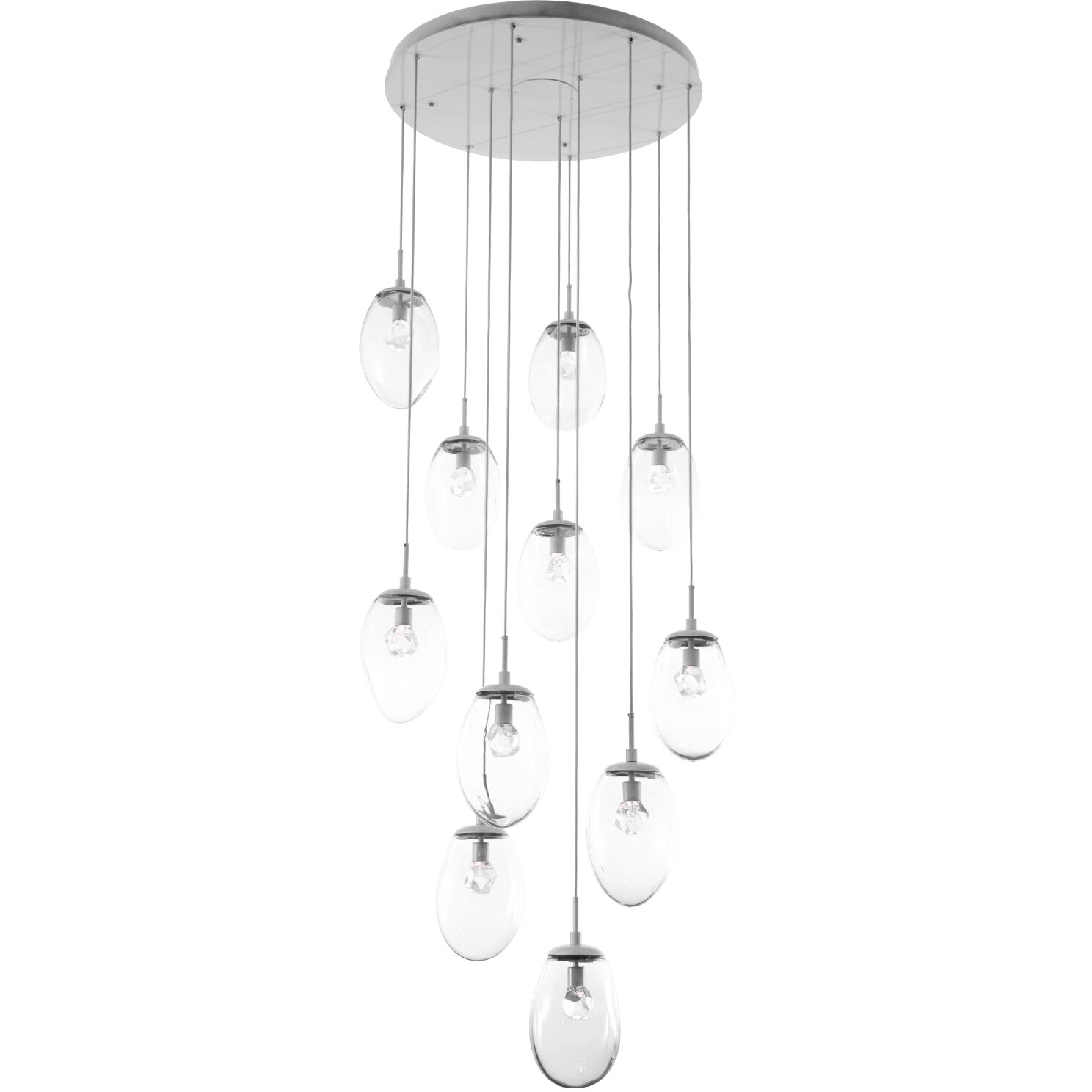 Meteo LED LED Classic Silver Chandelier Ceiling Light, Round Multi-Pendant