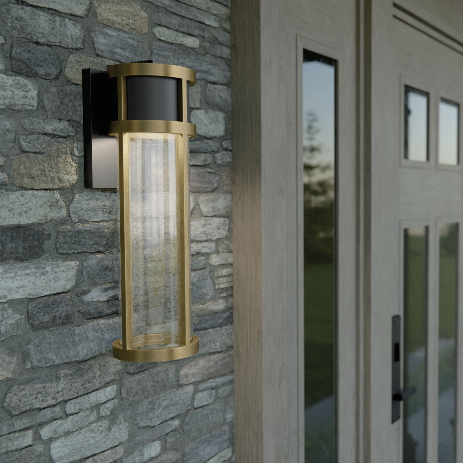 Camillo LED 20 inch Black Textured Outdoor Wall, Large