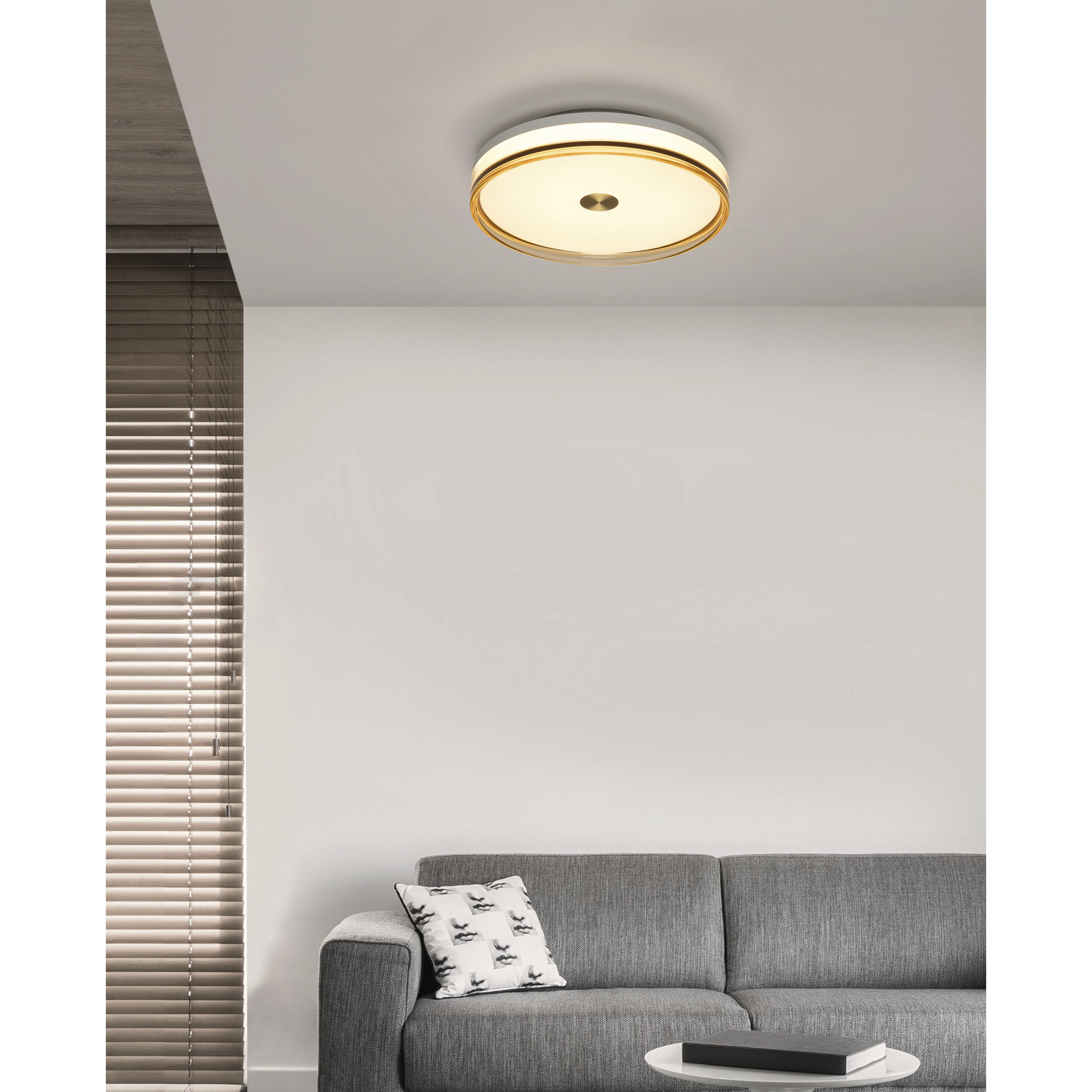 Luna LED 15.8 inch Smoke Brown Flush Mount Ceiling Light