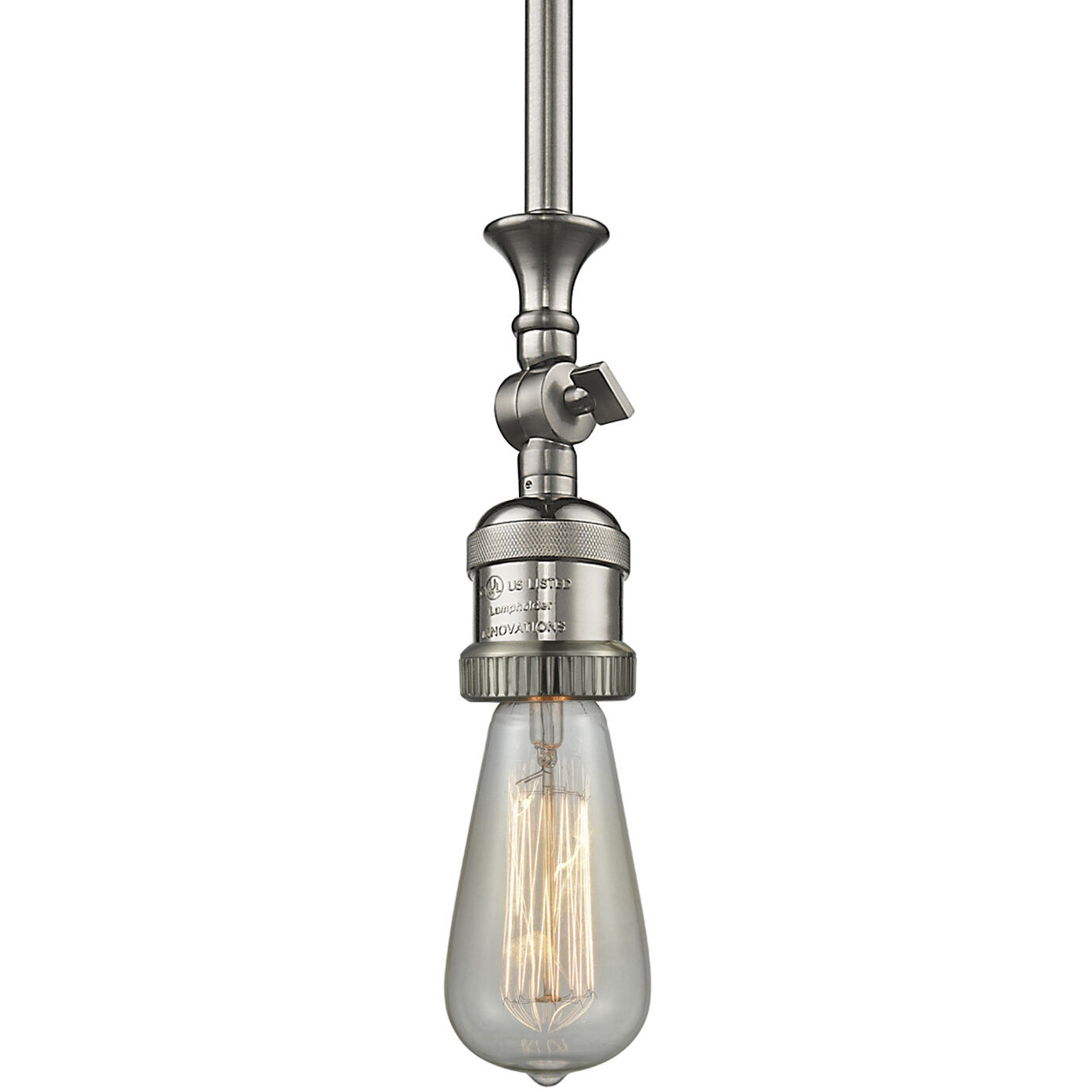 Franklin Restoration Bare Bulb 1 Light 4 inch Brushed Satin Nickel Mini Pendant Ceiling Light in Incandescent, Franklin Restoration