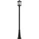 Portland 1 Light 112.25 inch Black Outdoor Post Mounted Fixture in Clear Beveled Glass, 12.06