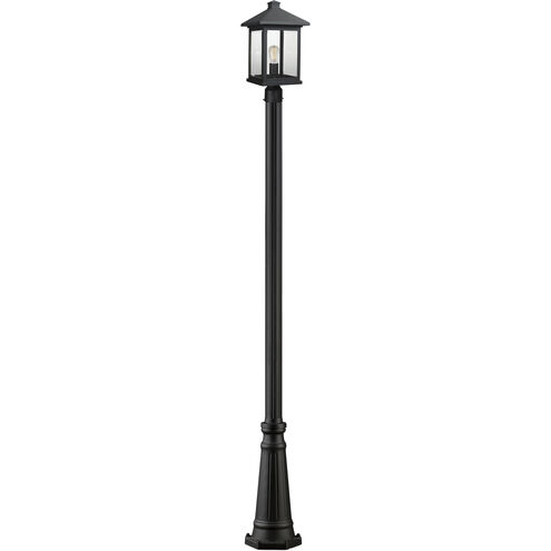 Portland 1 Light 112.25 inch Black Outdoor Post Mounted Fixture in Clear Beveled Glass, 12.06