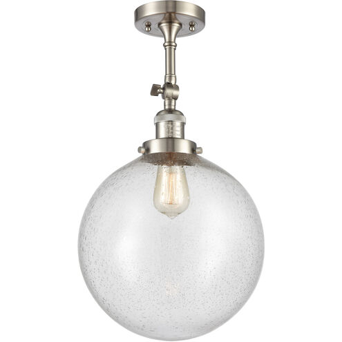 Franklin Restoration XX-Large Beacon 1 Light 12 inch Brushed Satin Nickel Semi-Flush Mount Ceiling Light in Seedy Glass, Franklin Restoration