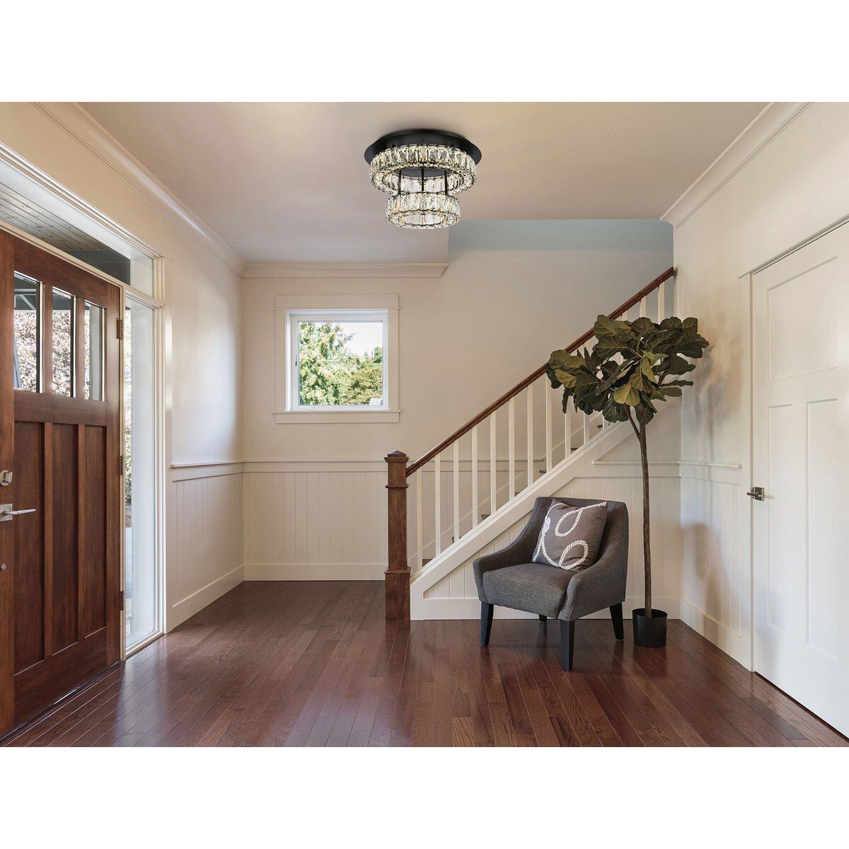 Monroe 2 Light 18 inch Black Flush Mount Ceiling Light 