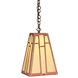 Asheville 1 Light 8 inch Raw Copper Pendant Ceiling Light in Amber Mica and Almond Mica Combination