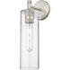 Crown Point Sconce Wall Light in Satin Nickel, Clear Glass