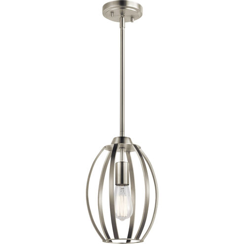 Tao 1 Light 8 inch Brushed Nickel Pendant Ceiling Light