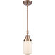 Franklin Restoration Dover 1 Light 5 inch Antique Copper Mini Pendant Ceiling Light in Matte White Glass