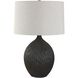 Levee 27 inch 150 watt Satin Black Glaze Table Lamp Portable Light