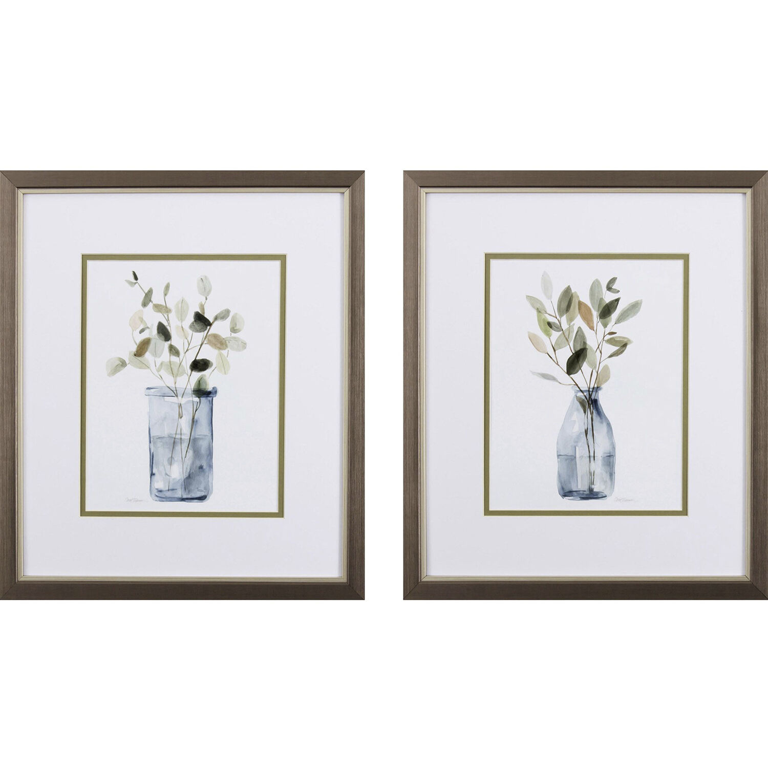 Florals Blue and Green Framed Art, Propac