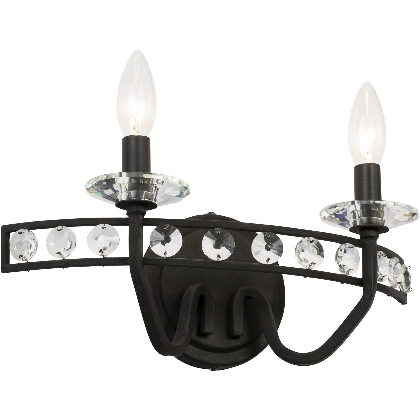 Monroe 2 Light 15 inch Carbon Bath Vanity Wall Light