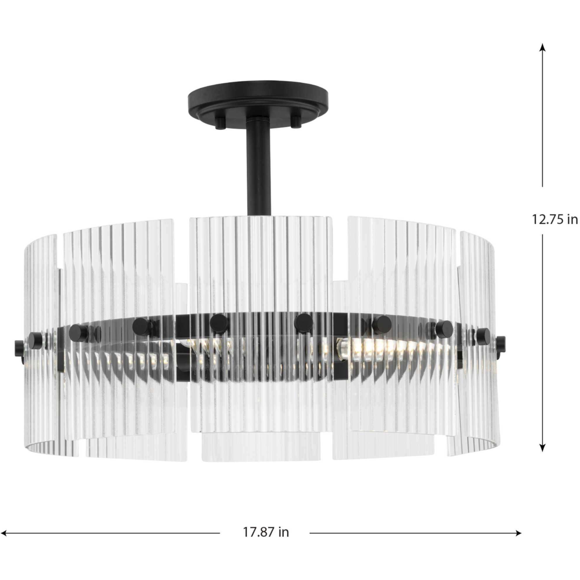 Seville 4 Light 17.87 inch Matte Black Convertible Pendant Ceiling Light, Design Series