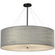 Textile 8 Light 36 inch Matte Black Pendant Ceiling Light in Incandescent, Gray, Drum