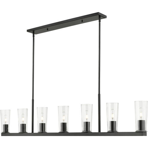 Titus 7 Light 63.5 inch Matte Black Linear Chandelier Ceiling Light