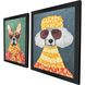 Whimsy Dog Multi and Blue and Green and Black Framed Art