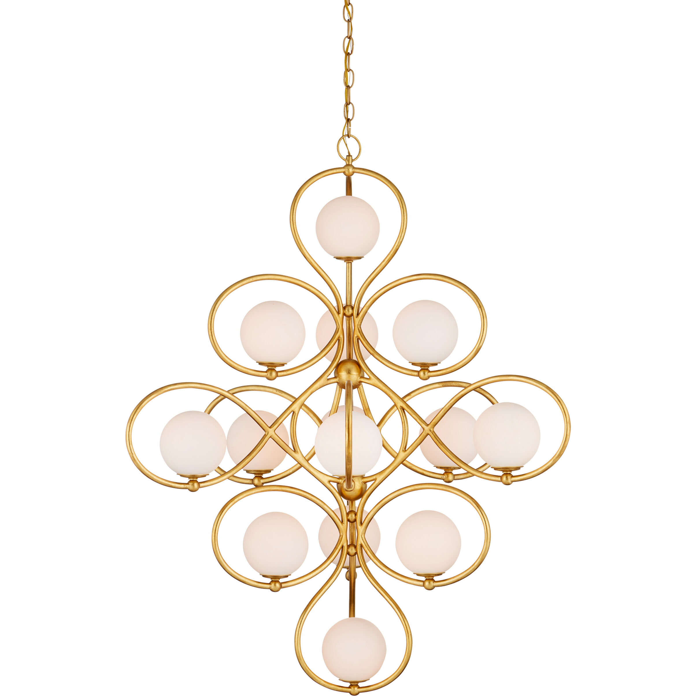 Storrs 14 Light 34 inch Contemporary Gold Leaf/Contemporary Gold/White Chandelier Ceiling Light