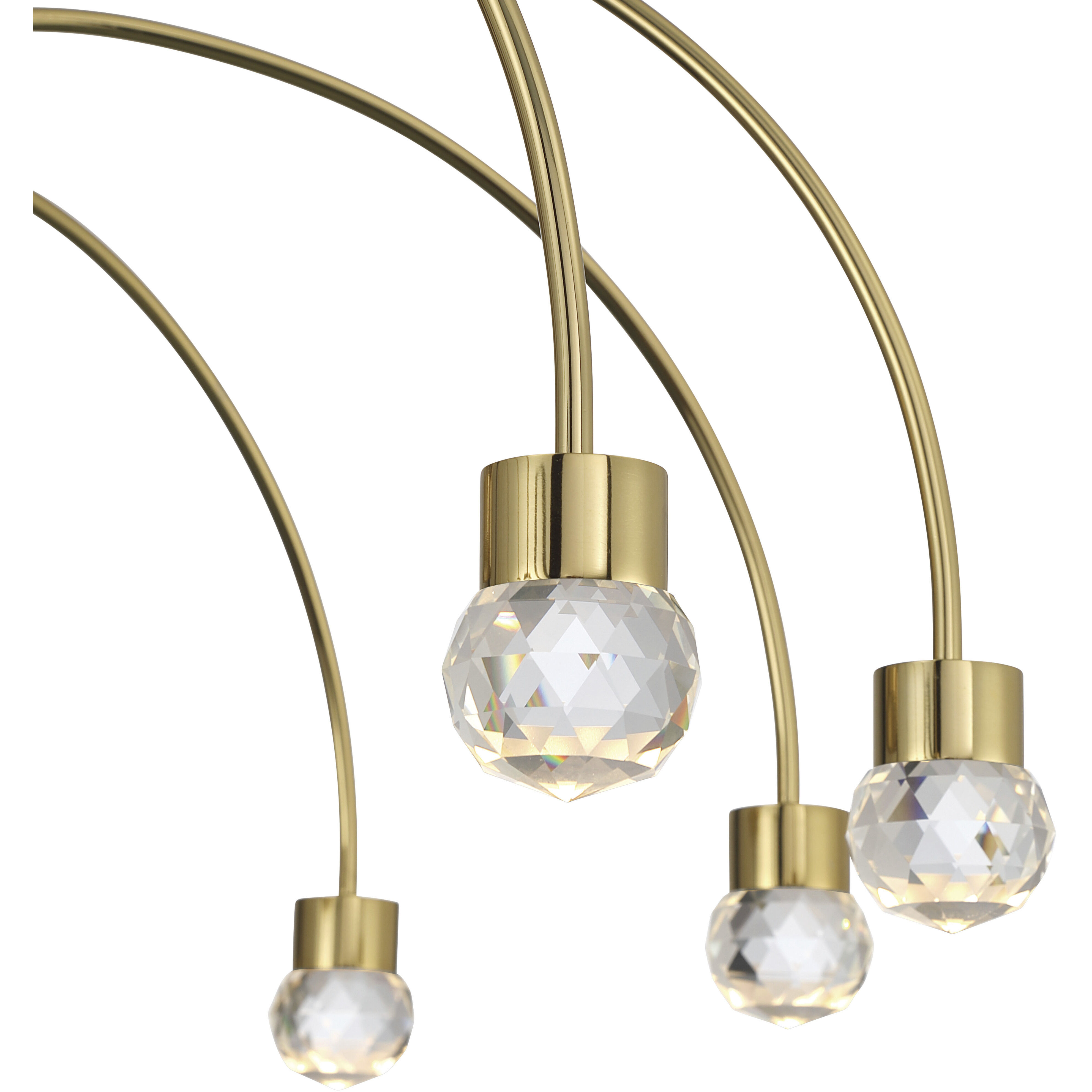 Yep Vario 8 Light 25.25 inch Titanium Gold Chandelier Ceiling Light