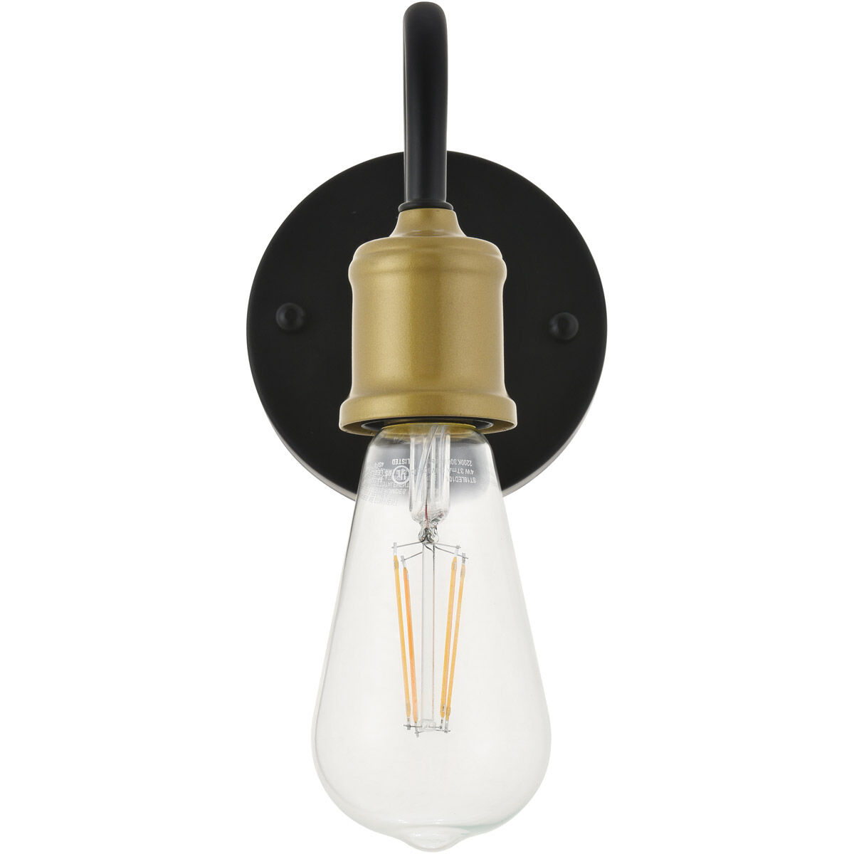 Serif 1 Light 4.7 inch Brass and Black Wall Sconce Wall Light