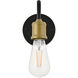 Serif 1 Light 4.7 inch Brass and Black Wall Sconce Wall Light