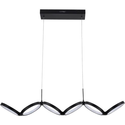 Philo LED 39.75 inch Matte Black Horizontal Pendant Ceiling Light