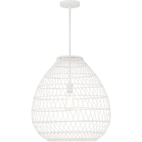 Maya 1 Light 20 inch Bisque White Pendant Ceiling Light