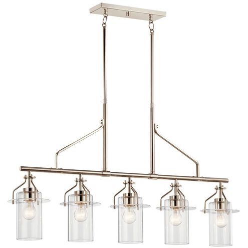 Everett 5 Light 7 inch Polished Nickel Chandelier Linear (Single) Ceiling Light, Single