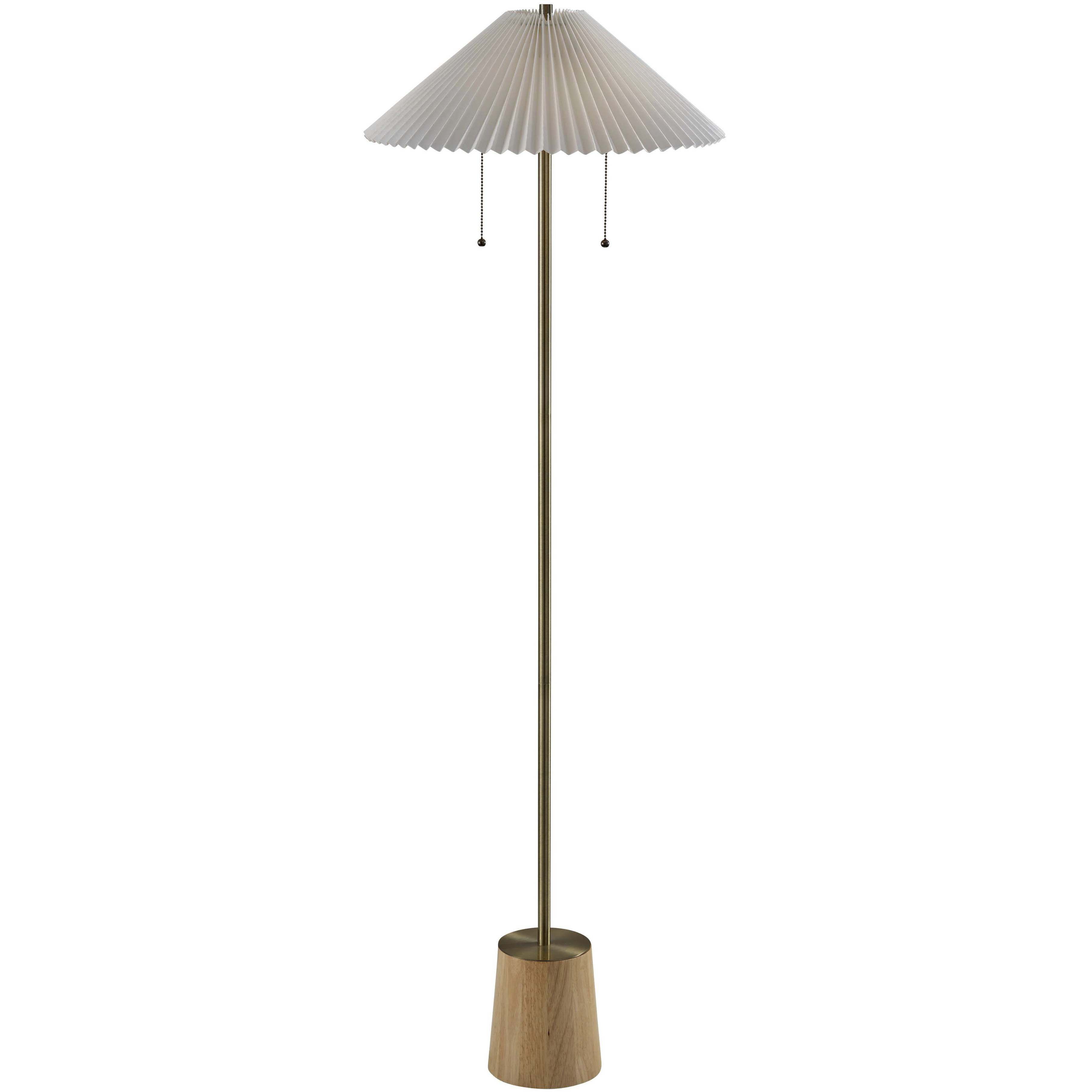 Ophelia 60 inch 60.00 watt Antique Brass Floor Lamp Portable Light