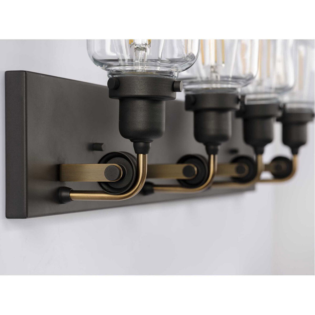 Rushton 4 Light 32 inch Graphite Bath Vanity Wall Light