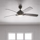 Geno 54 inch Brushed Stainless Steel with Silver Blades Ceiling Fan