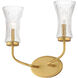 Camelot 2 Light 15 inch Natural Aged Brass Wall Sconce Wall Light