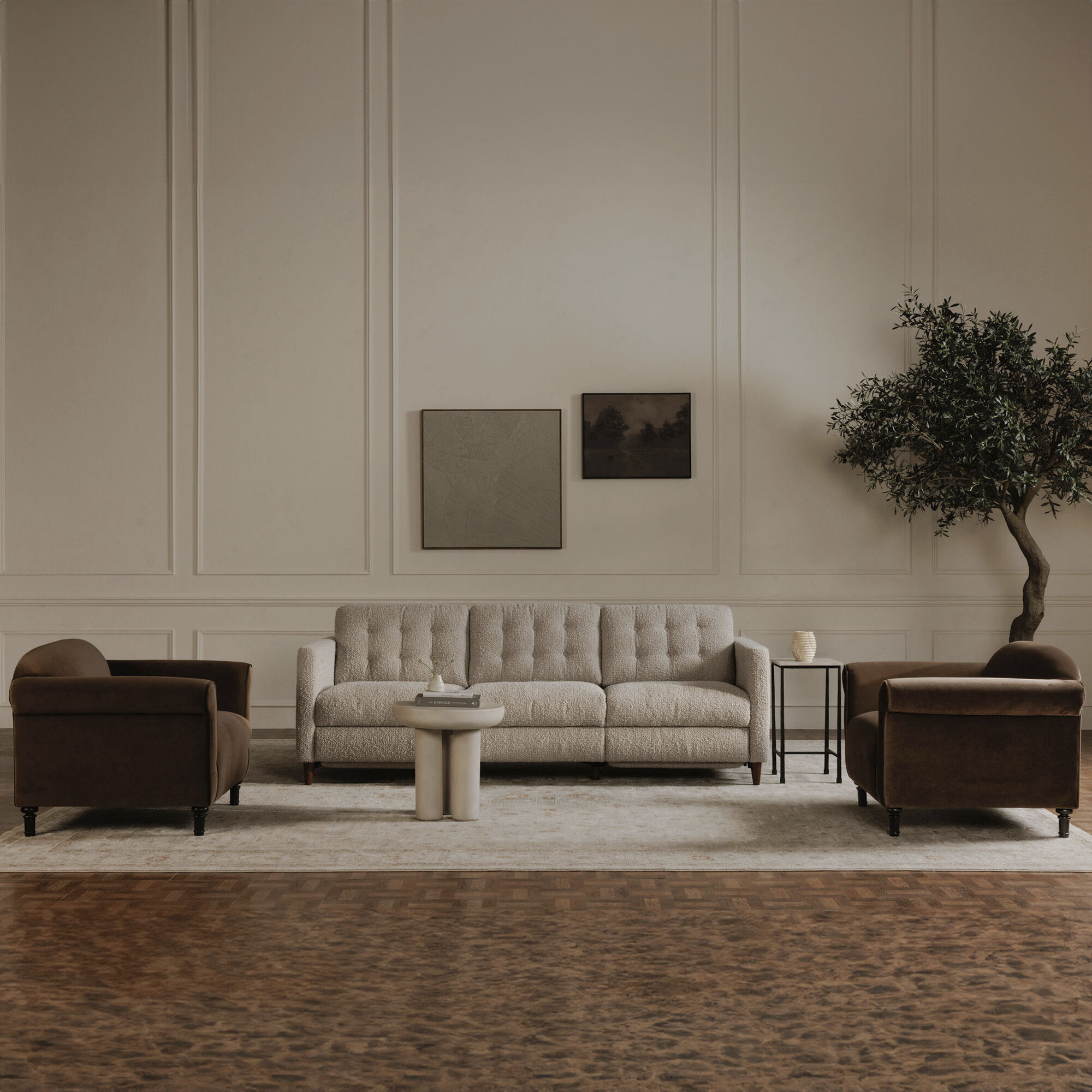 River 24 X 12.5 inch Beige Side Table