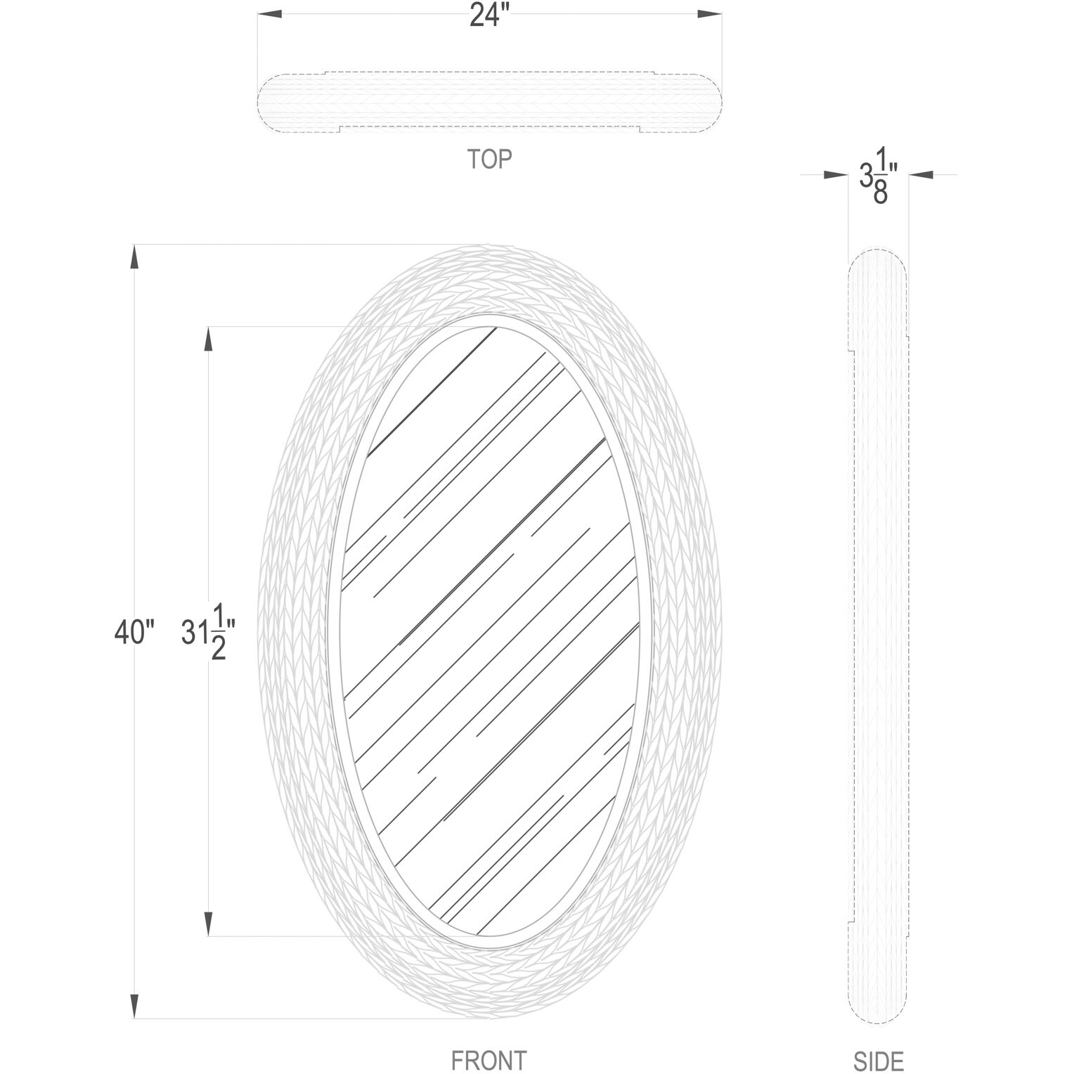Athena 40.25 X 24.25 inch French Gold with Natural Seagrass Wall Mirror