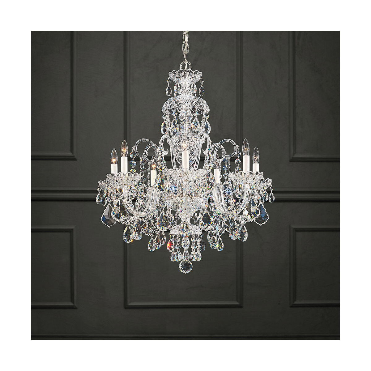 Olde World 7 Light 25 inch Silver Chandelier Ceiling Light in Polished Silver, Olde World Spectra