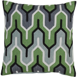 Aztec 20 inch Dark Green, White, Grass Green, Seafoam Pillow Kit